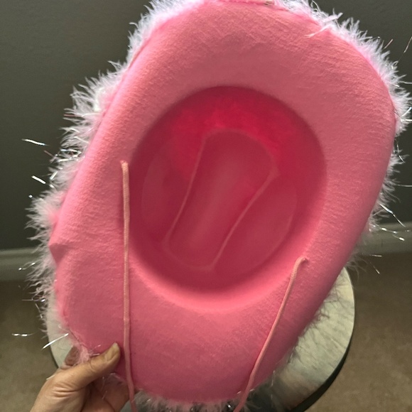 Pink Cowboy Cowgirl Hat with Feather and Tiara NWOT - Picture 6 of 7